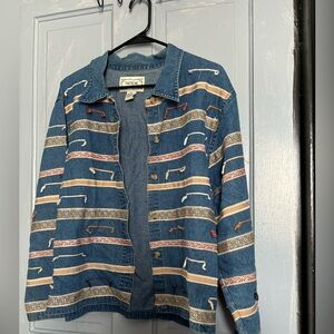 Vintage 90s Tantrum embroidered denim jacket size M